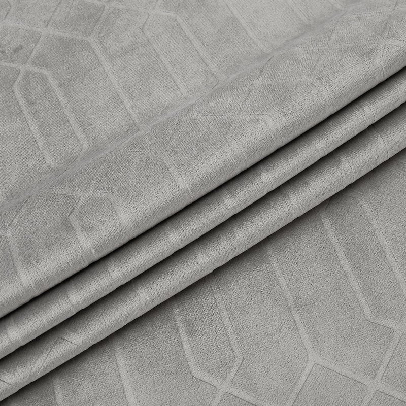 Central Park Moderate Velvet Blackout Window Curtain Panels 84in Long Rod Pocket Backtabs for Living Room Bedroom Geo EmbossedTrellis Window Treatment Drape Sets 52inx 84inx2,Panel Pairs to Go, Gray - Image 5